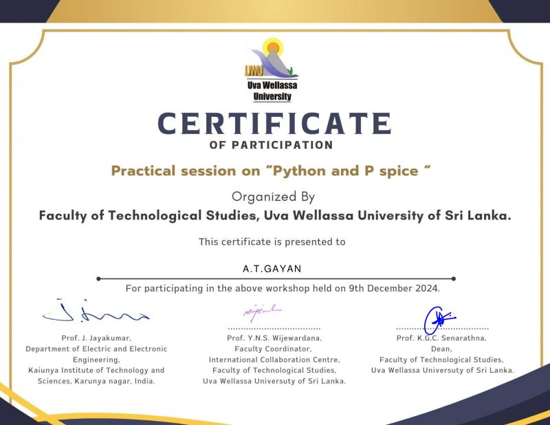 Python Practical Session Certification